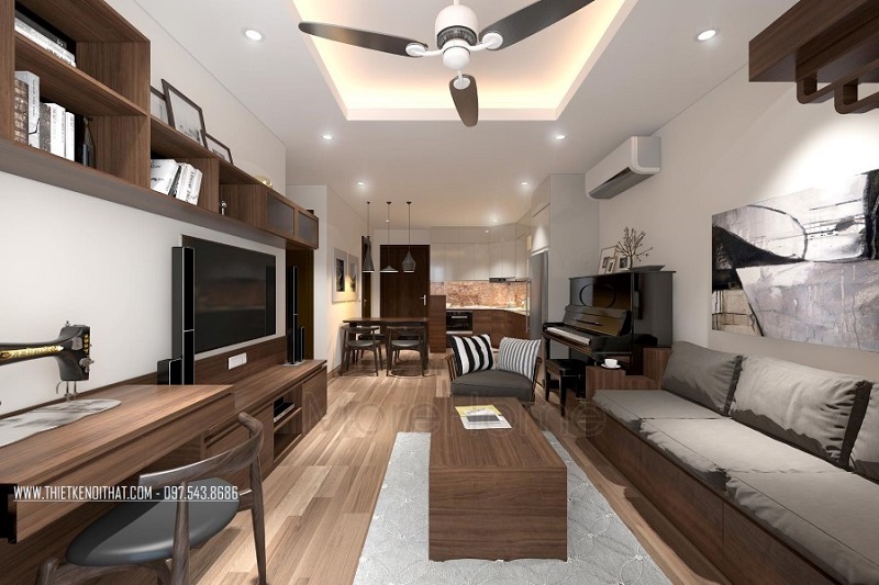 Mẫu bàn trà hiện đại với kiểu dáng nhỏ gọn, phù hợp với không gian phòng khách diện tích vừa, nhỏ bàn trà đẹp cho phòng khách hiện đại