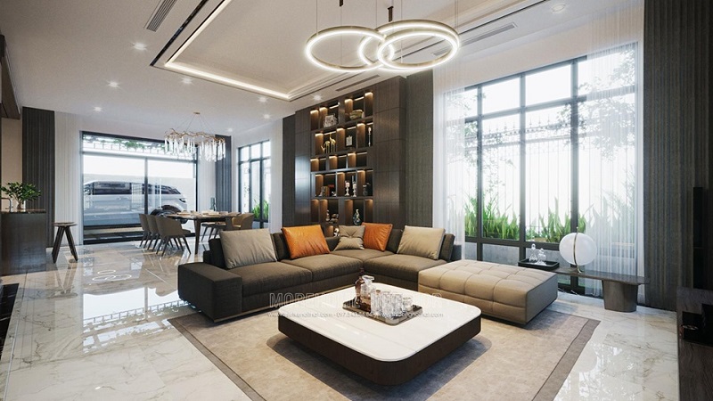 Mẫu bàn trà đẹp gỗ công nghiệp được nhiều gia chủ yêu thích và sử dụng bàn trà đẹp cho phòng khách hiện đại