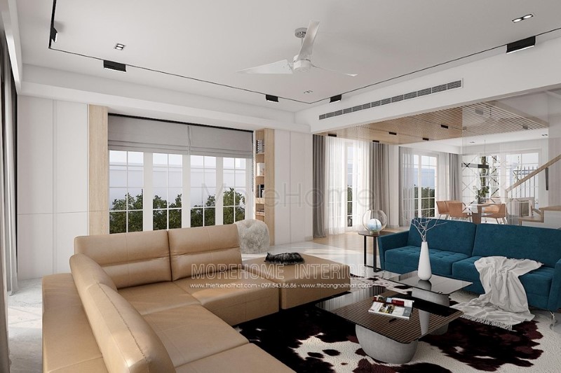 Mẫu bàn trà mặt kính đẹp với kiểu dáng nhỏ nhắn giúp dễ dàng di chuyển và mang nét kết hợp độc đáo giữ các nội thất phòng khách bàn trà hiện đại phòng khách