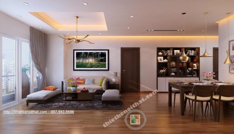 Trang  trí nội thất phòng khách chung cư ấn tượng và nổi bật với tranh treo tường đẹp